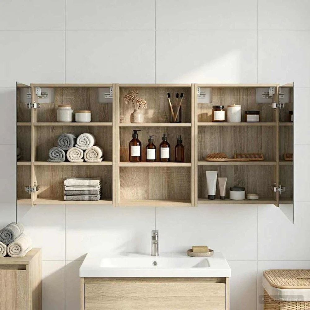 Vonios spintos komplektas 3 vnt. 126 x 16 x 62.5 cm