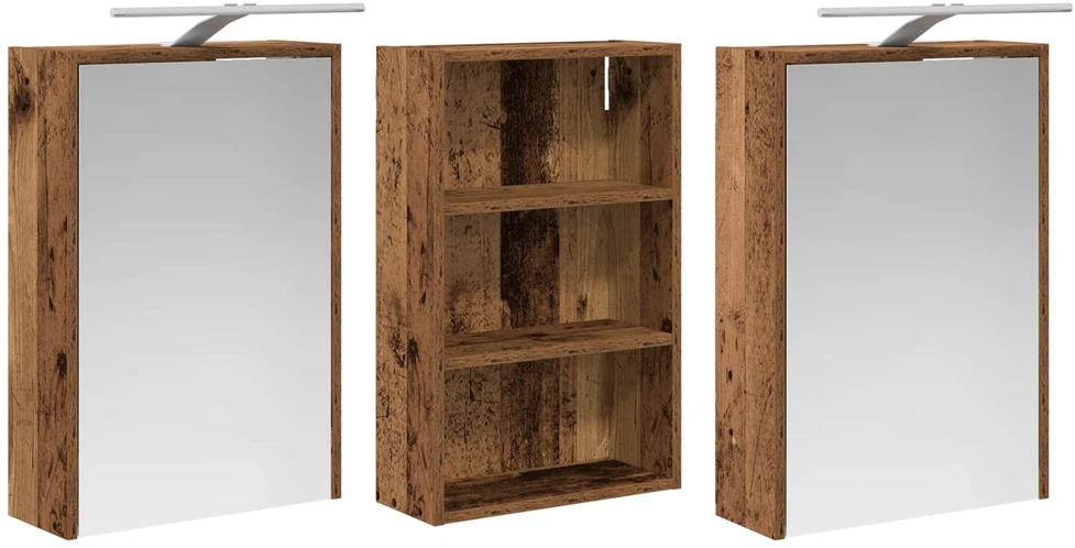 Vonios spintos komplektas 3 vnt. 126 x 16 x 62.5 cm