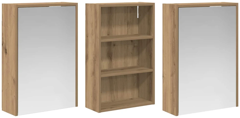 Vonios spintos komplektas 3 vnt. 126 x 16 x 62.5 cm