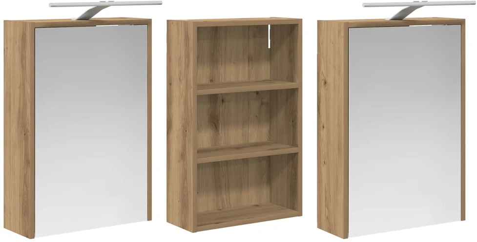 Vonios spintos komplektas 3 vnt. 126 x 16 x 62.5 cm