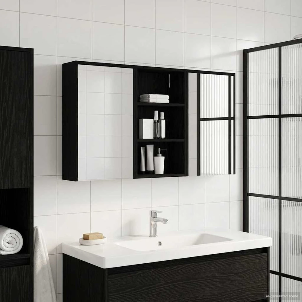 Vonios spintos komplektas 3 vnt. 126 x 16 x 62.5 cm