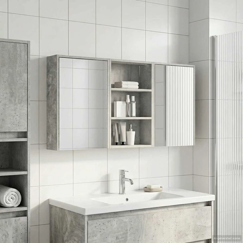 Vonios spintos komplektas 3 vnt. 126 x 16 x 62.5 cm