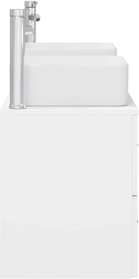Vonios spintos komplektas 3 vnt. Balta 129 x 41 x 80 cm