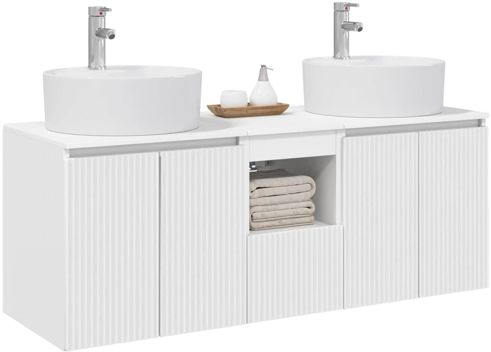Vonios spintos komplektas 3 vnt. Balta 49,5 x 44,5 x 65 cm