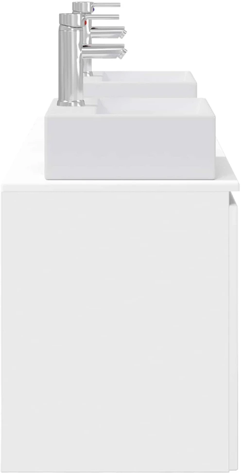 Vonios spintos komplektas 3 vnt. Balta 129 x 41 x 79,5 cm