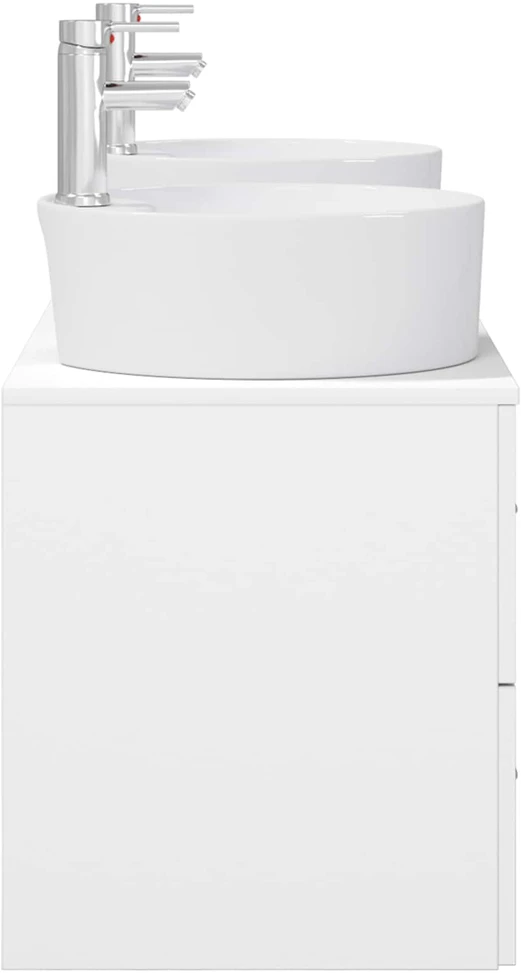 Vonios spintos komplektas 3 vnt. Balta 129 x 44.5 x 82 cm