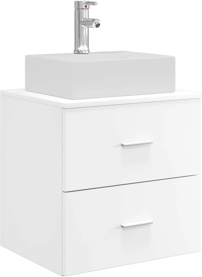 Vonios spintos komplektas 3 vnt. Balta 129 x 41 x 79,5 cm