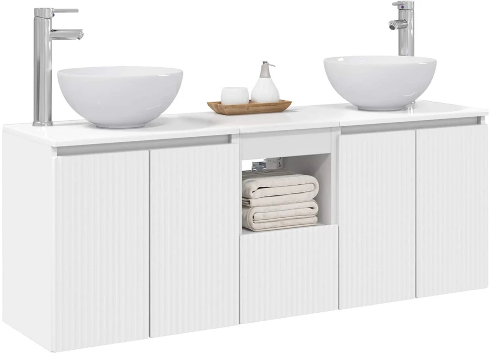Vonios spintos komplektas 3 vnt. Balta 49,5 x 41 x 64,5 cm