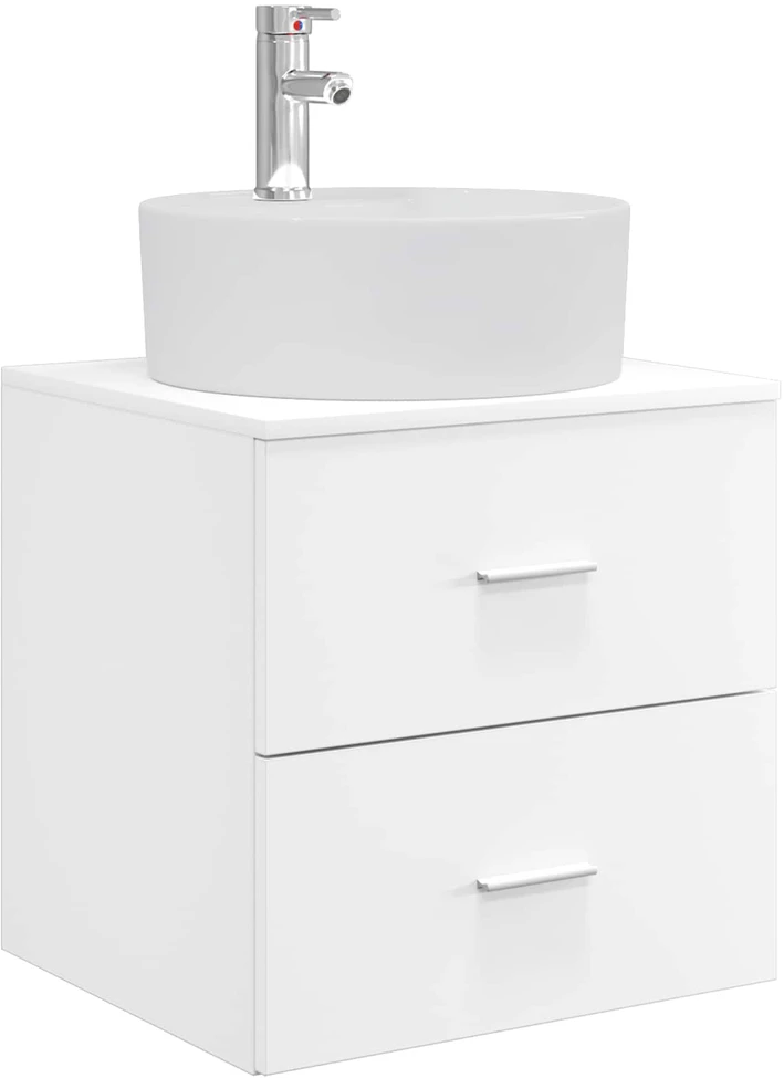 Vonios spintos komplektas 3 vnt. Balta 129 x 44.5 x 82 cm