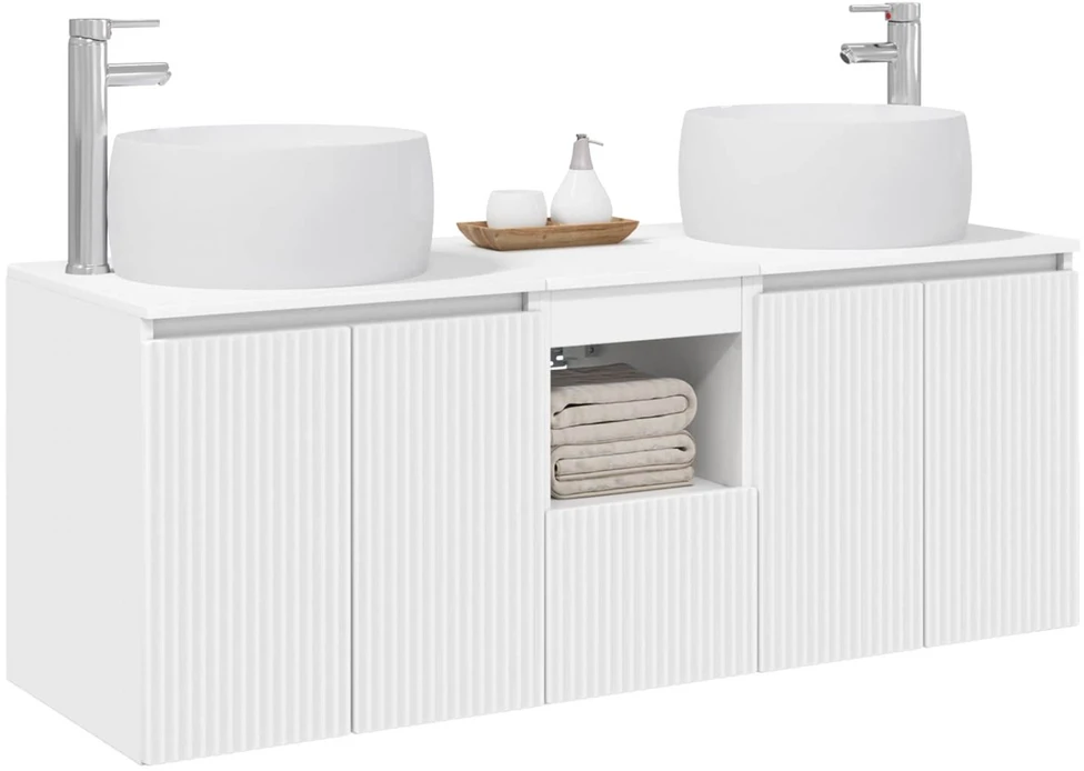 Vonios spintos komplektas 3 vnt. Balta 49,5 x 44,5 x 66 cm