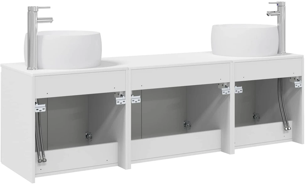 Vonios spintos komplektas 3 vnt. Balta 49,5 x 44,5 x 66 cm