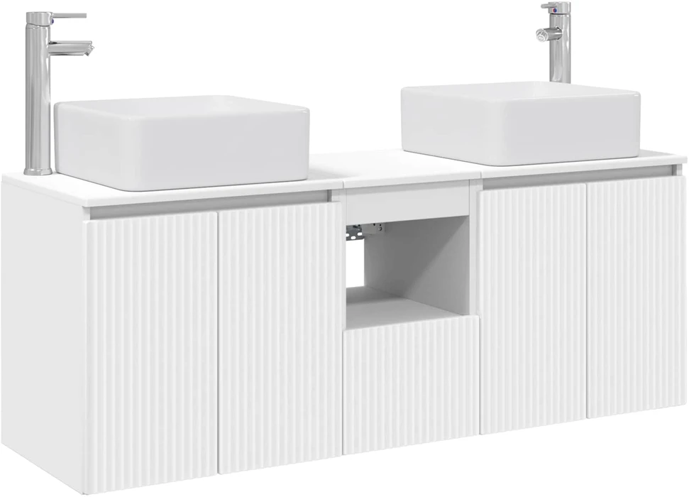 Vonios spintos komplektas 3 vnt. Balta 135 x 35 x 80 cm