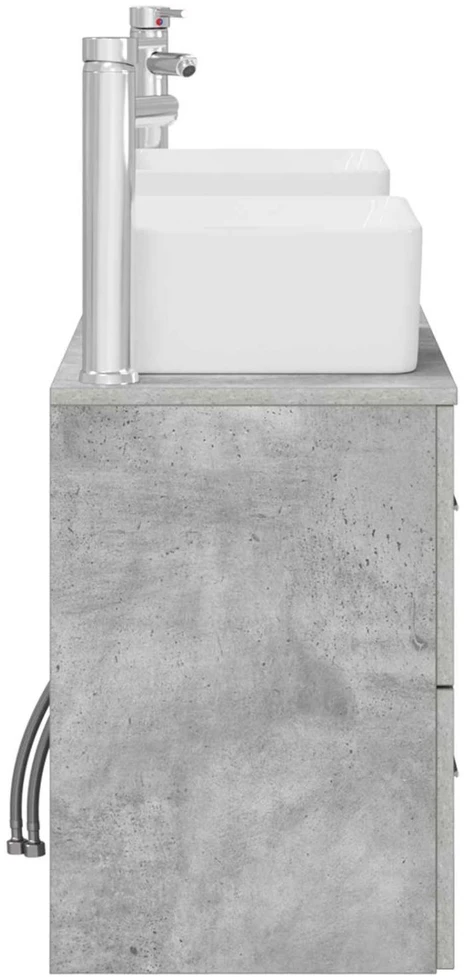 Vonios spintos komplektas 3 vnt. Betono pilka 53 x 34,5 x 63 cm