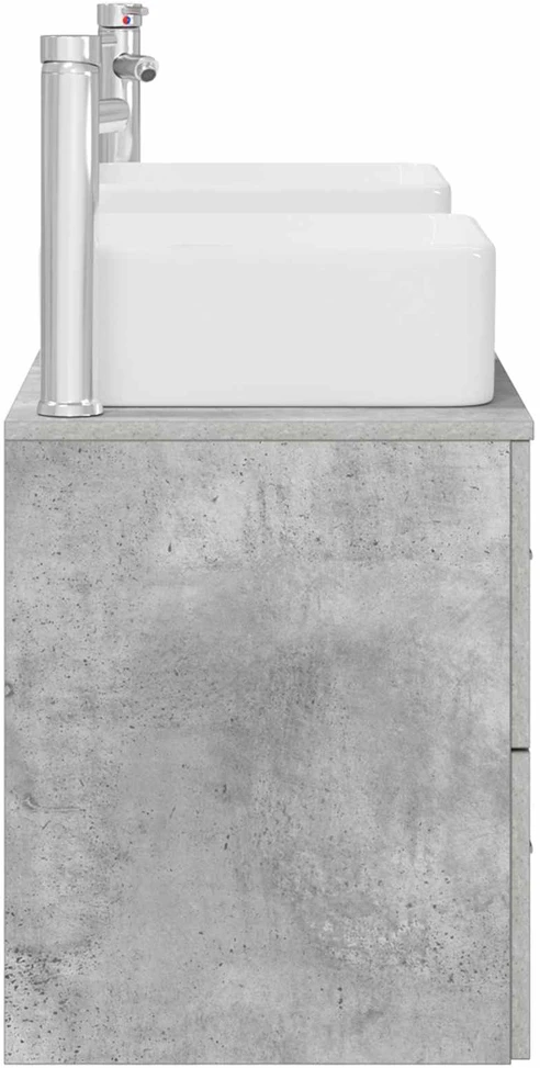 Vonios spintos komplektas 3 vnt. Betono pilka 129 x 41 x 80 cm