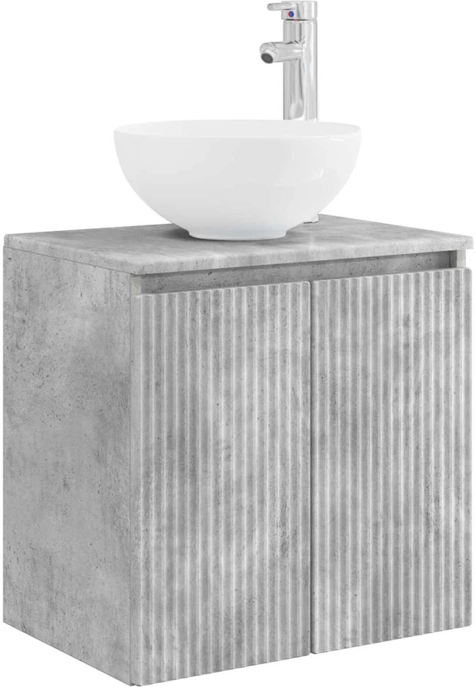 Vonios spintos komplektas 3 vnt. Betono pilka 129 x 41 x 80 cm