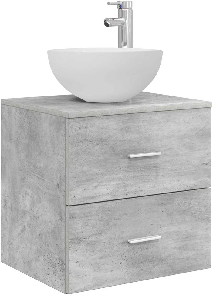 Vonios spintos komplektas 3 vnt. Betono pilka 129 x 35 x 80 cm