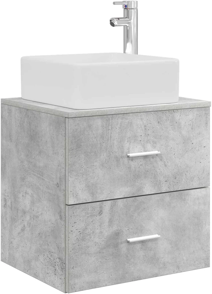 Vonios spintos komplektas 3 vnt. Betono pilka 49,5 x 41 x 63 cm