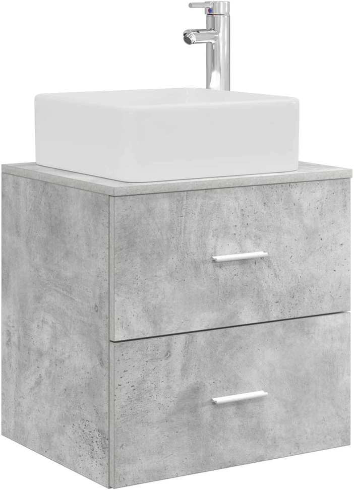 Vonios spintos komplektas 3 vnt. Betono pilka 136 x 35 x 80 cm