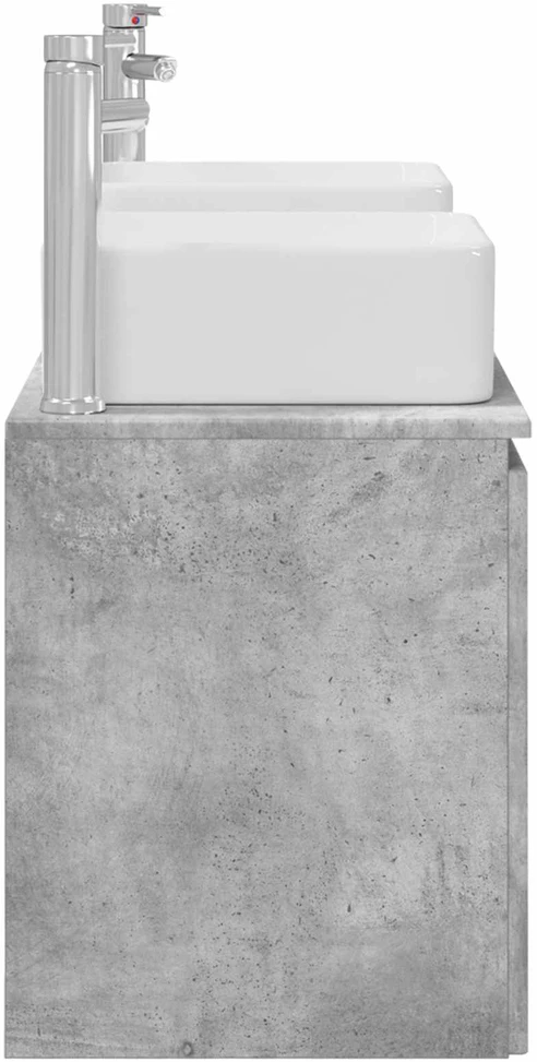 Vonios spintos komplektas 3 vnt. Betono pilka 135 x 35 x 80 cm
