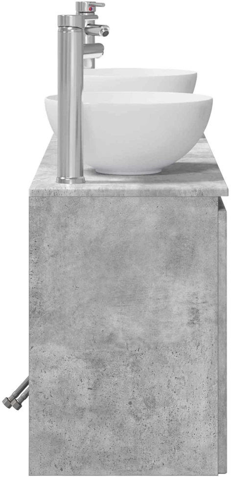 Vonios spintos komplektas 3 vnt. Betono pilka 129 x 41 x 80 cm