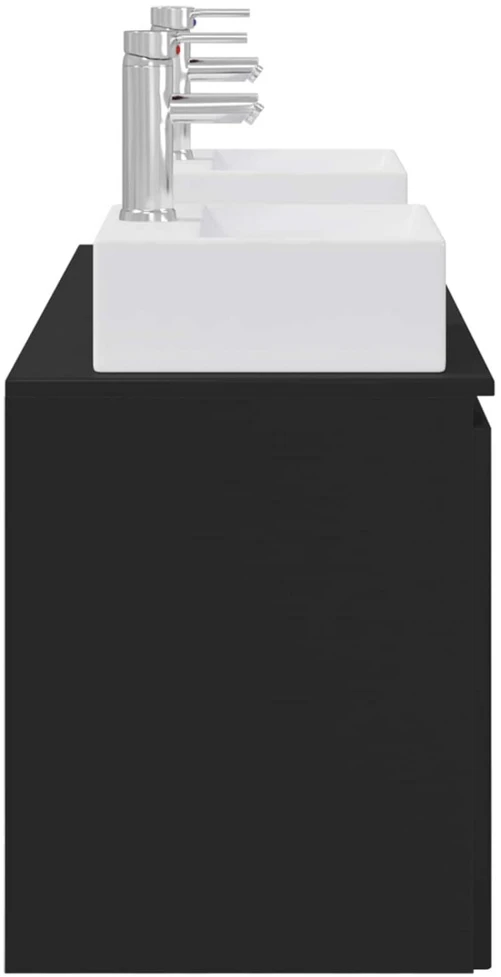 Vonios spintos komplektas 3 vnt. Juoda 49,5 x 41 x 62,5 cm