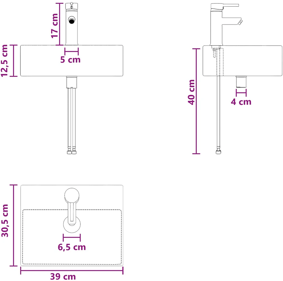 Vonios spintos komplektas 3 vnt. Juoda 129 x 41 x 79,5 cm