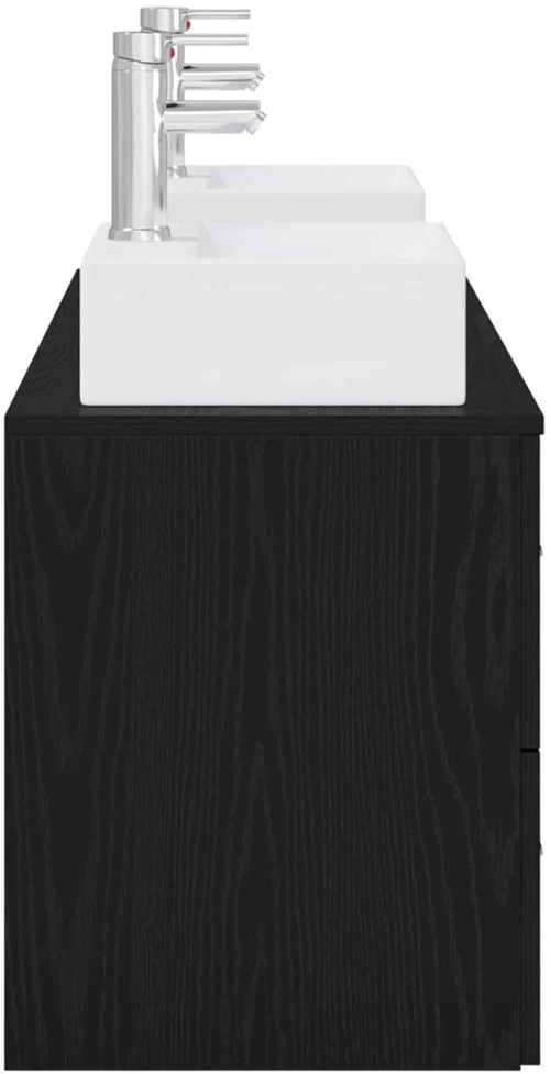 Vonios spintos komplektas 3 vnt. Juoda 49,5 x 41 x 62,5 cm