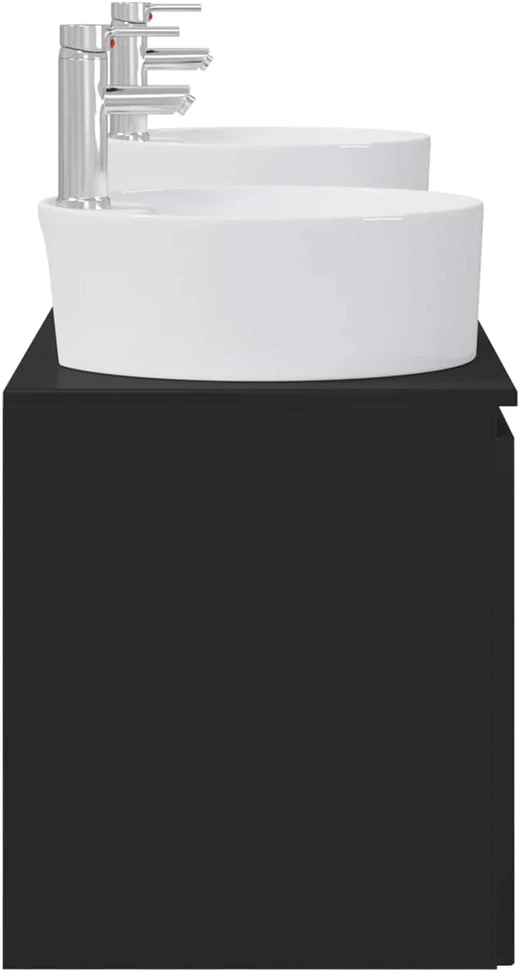 Vonios spintos komplektas 3 vnt. Juoda 161,5 x 44,5 x 82 cm