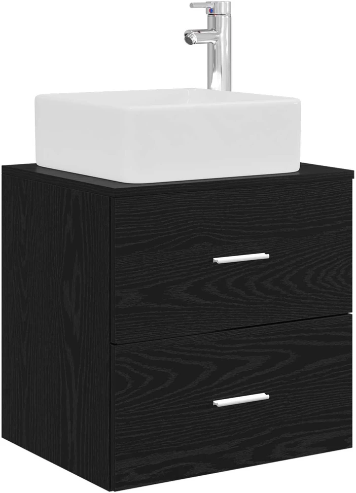 Vonios spintos komplektas 3 vnt. Juoda 136 x 35 x 80 cm