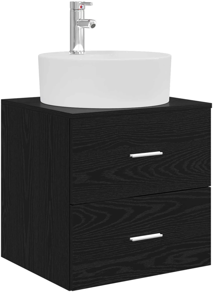 Vonios spintos komplektas 3 vnt. Juoda 161,5 x 44,5 x 82 cm