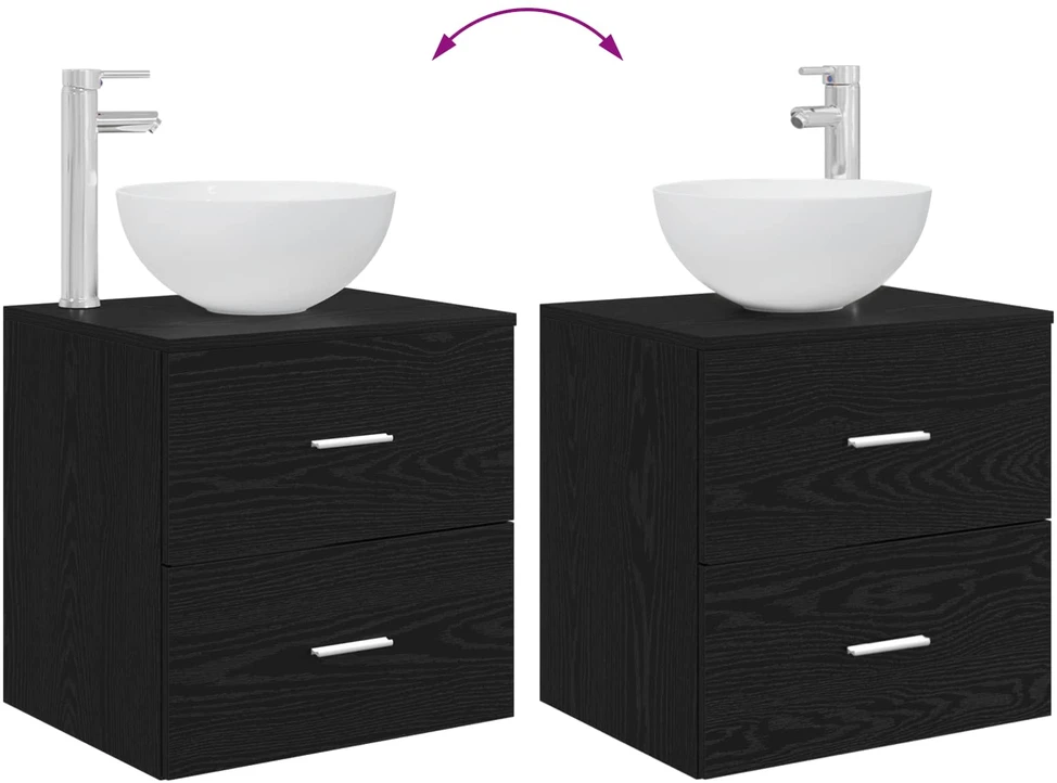Vonios spintos komplektas 3 vnt. Juodojo ąžuolo