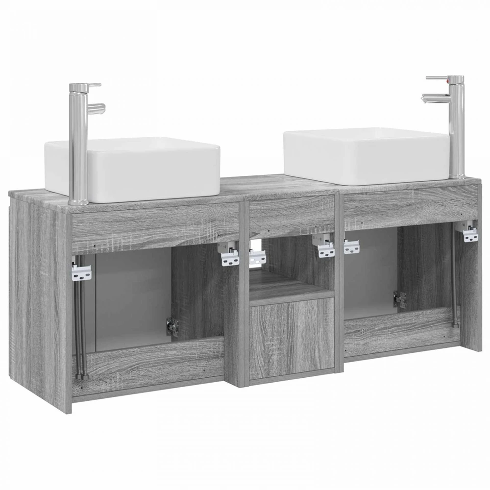 Vonios spintos komplektas 3 vnt. Pilka Sonoma 49,5 x 41 x 63 cm