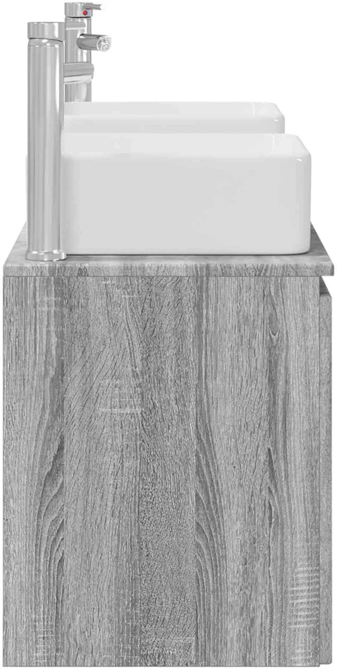 Vonios spintos komplektas 3 vnt. Pilka Sonoma 135 x 35 x 80 cm