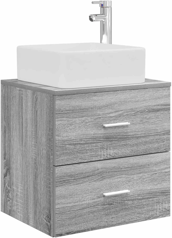 Vonios spintos komplektas 3 vnt. Pilka Sonoma 129 x 41 x 80 cm