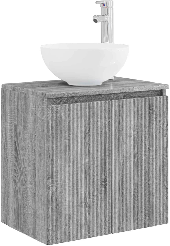 Vonios spintos komplektas 3 vnt. Pilka Sonoma 129 x 41 x 80 cm