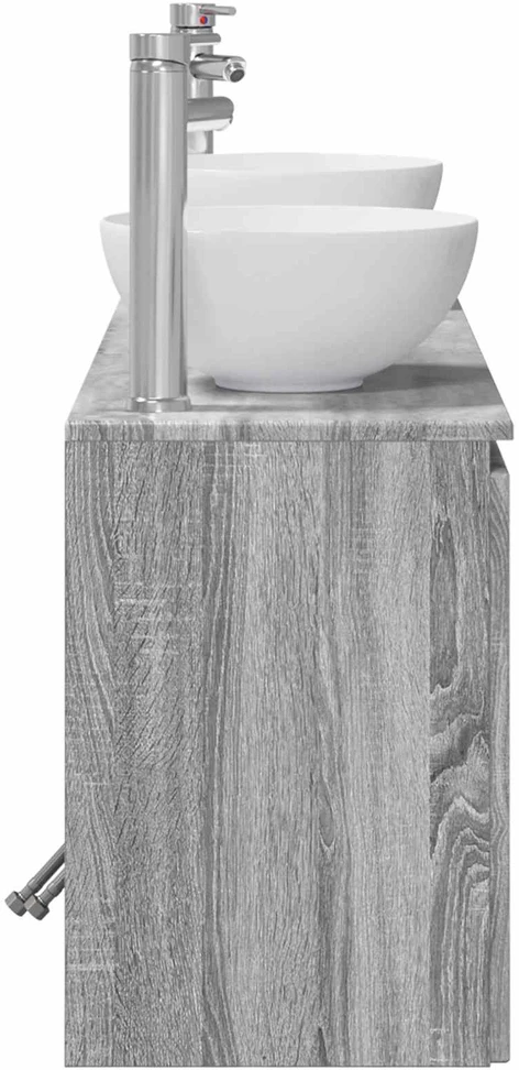 Vonios spintos komplektas 3 vnt. Pilka Sonoma 129 x 35 x 80 cm