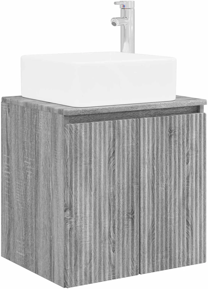 Vonios spintos komplektas 3 vnt. Pilka Sonoma 135 x 35 x 80 cm