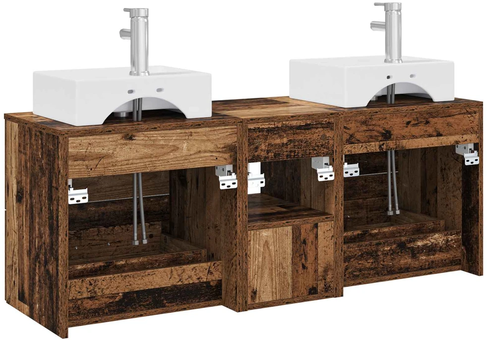 Vonios spintos komplektas 3 vnt. Sendintos medienos