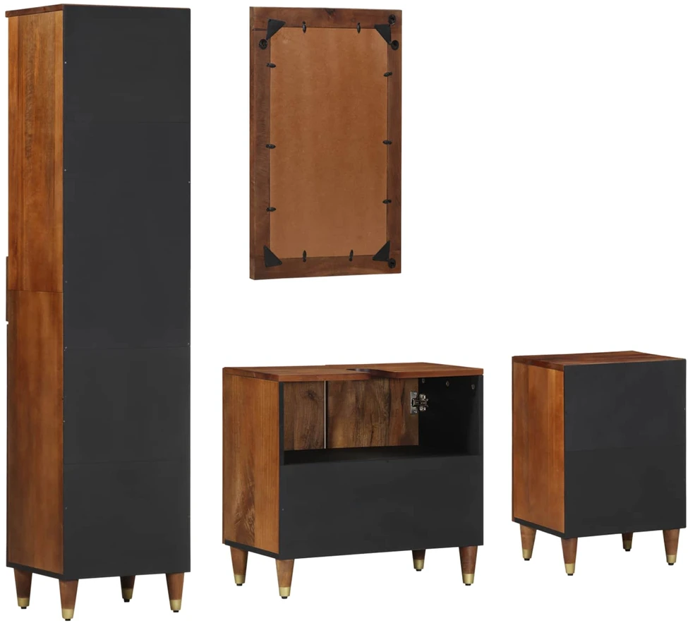 Vonios spintos komplektas 4 vnt. Medus ruda 62 x 33 x 58 cm