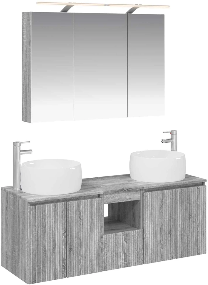 Vonios spintos komplektas 4 vnt. Pilka Sonoma Apdirbta mediena