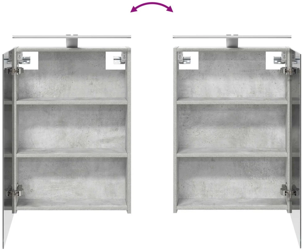 Vonios spintos komplektas 5 vnt. Betono pilka Apdirbta mediena