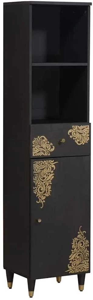 Vonios spintos komplektas 5 vnt. Juoda 62 x 33 x 58 cm