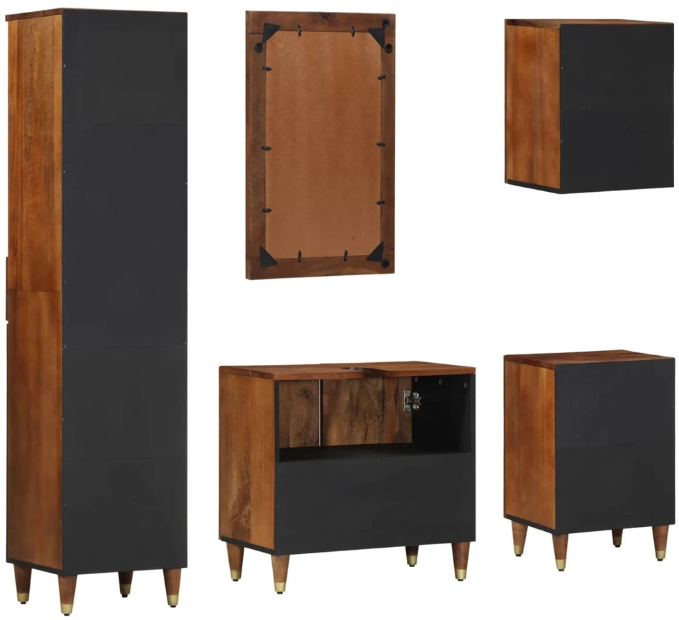 Vonios spintos komplektas 5 vnt. Medus ruda 62 x 33 x 58 cm