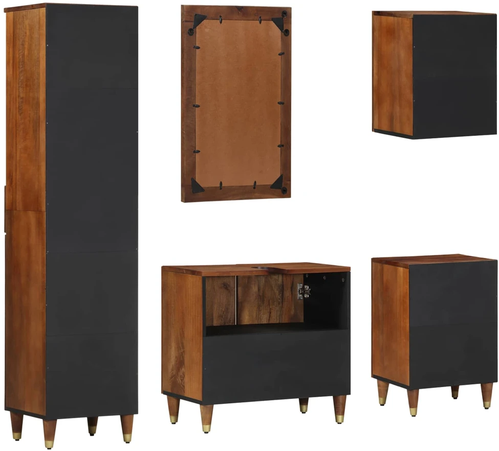 Vonios spintos komplektas 5 vnt. Medus ruda 62 x 33 x 58 cm