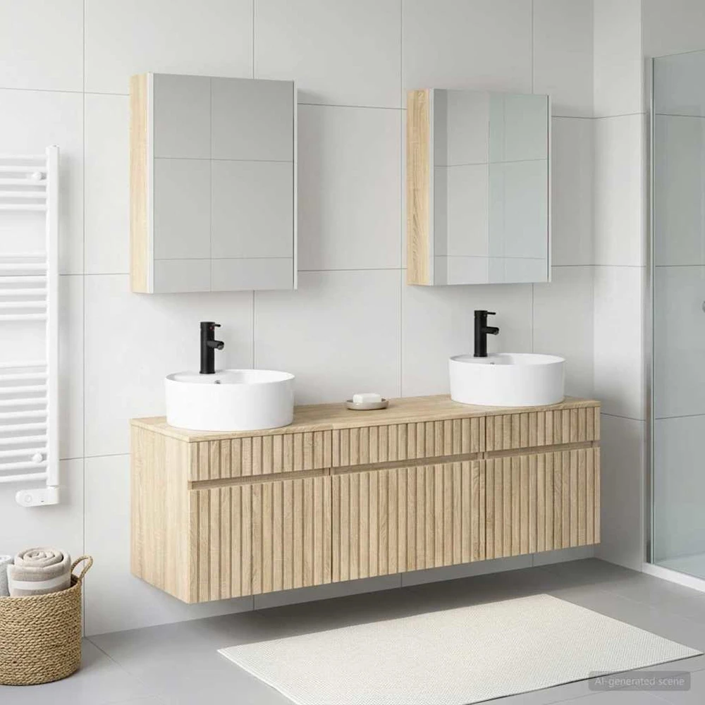 Vonios spintos komplektas 5 vnt. Sonoma ąžuolas