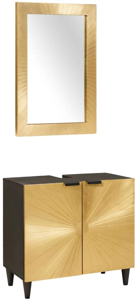 Vonios spintos komplektas 2 vnt. Juoda ir Brass 62 x 33 x 58 cm