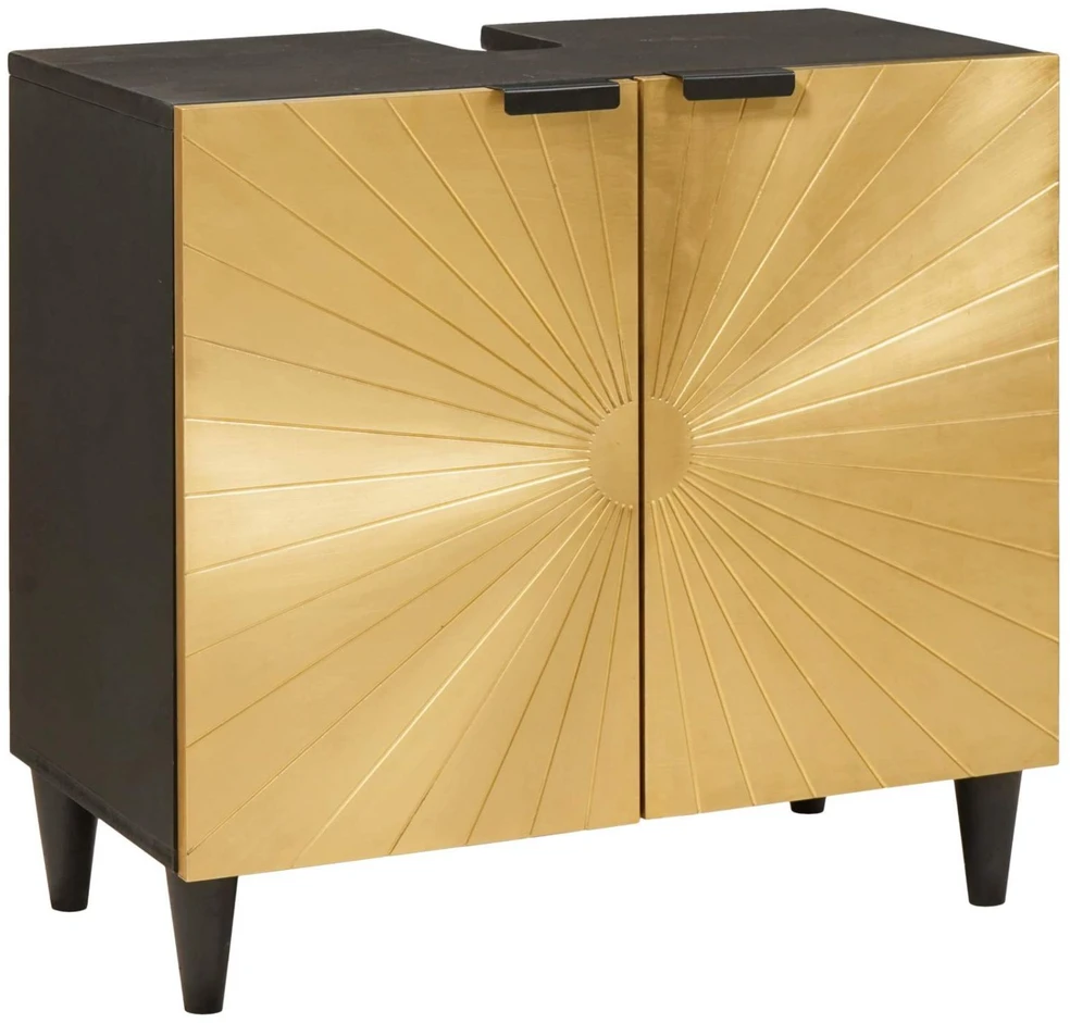 Vonios spintos komplektas 2 vnt. Juoda ir Brass 62 x 33 x 58 cm