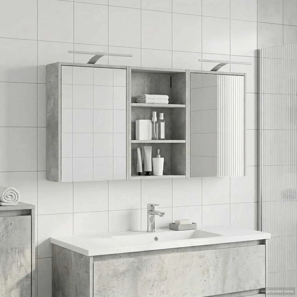 Vonios spintos komplektas 3 vnt. 126 x 16 x 62.5 cm