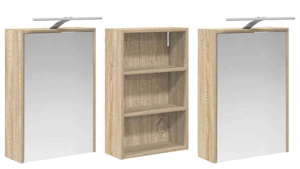 Vonios spintos komplektas 3 vnt. 126 x 16 x 62.5 cm