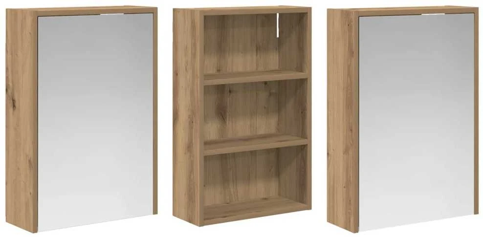 Vonios spintos komplektas 3 vnt. 126 x 16 x 62.5 cm